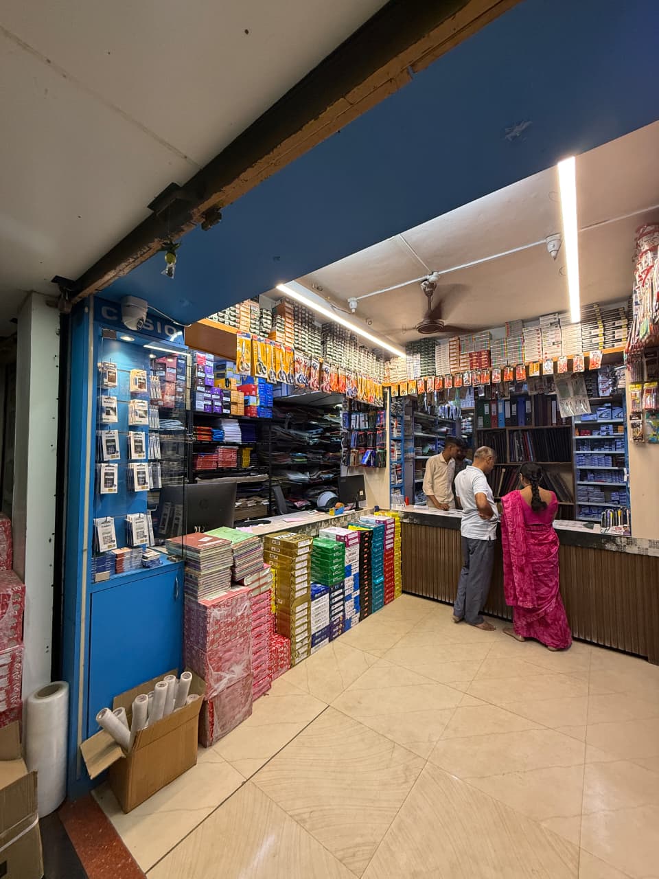 Counter products and stationery section